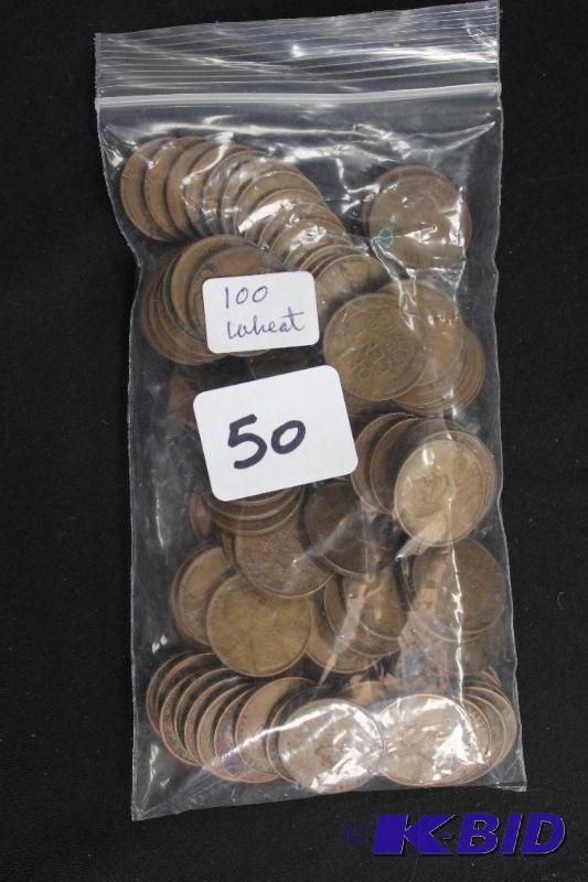 Bag of 100 Wheat Pennies, Unsorted ...