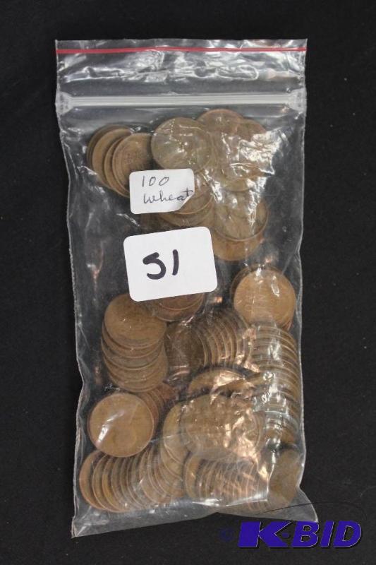 Bag of 100 Wheat Pennies, Unsorted ...