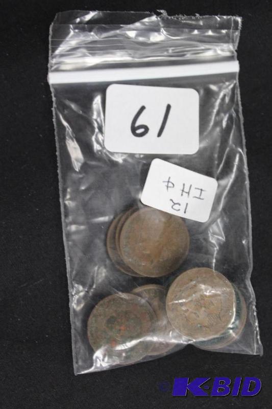 12 Indian Head Pennies