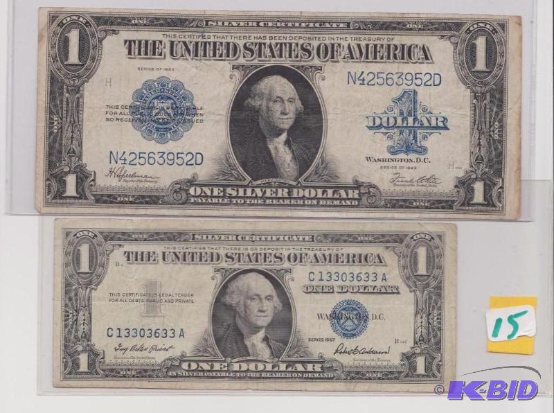 1923 Horse Blanket Silver Certificate & a 1957 Silver Certificate