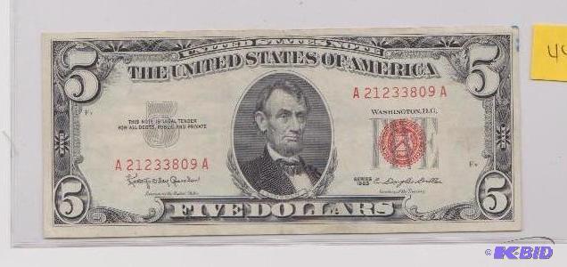 1963 Red Seal $5.00 Bill
