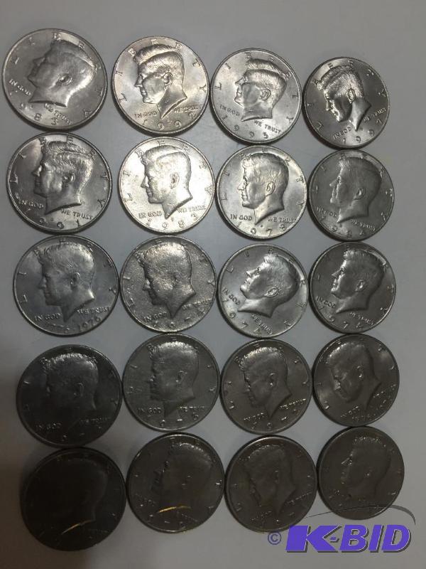 Kennedy Half Dollars, qty 20...