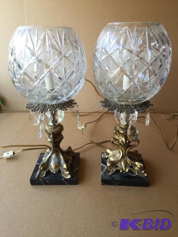 Crystal Lamps with Marble bases...