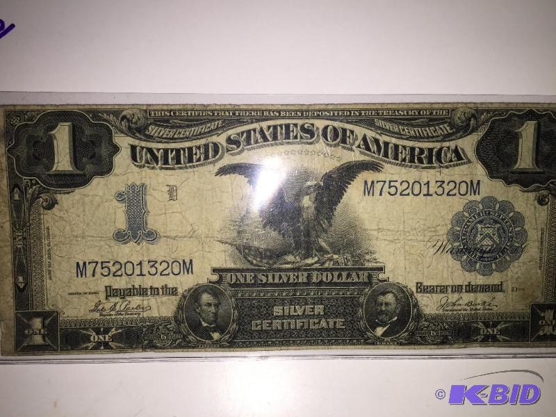 1899 $1 Black Eagle silver certificate, Parke...