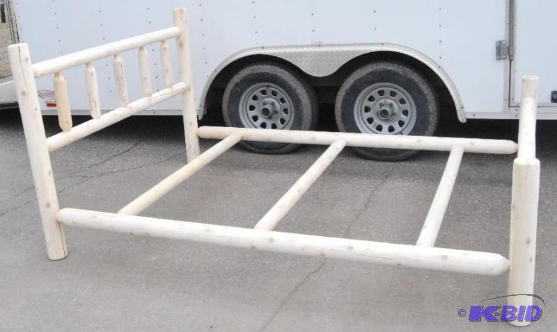 lot 45 image: Queen Size Cedar Log Bed, Northern White ceda...