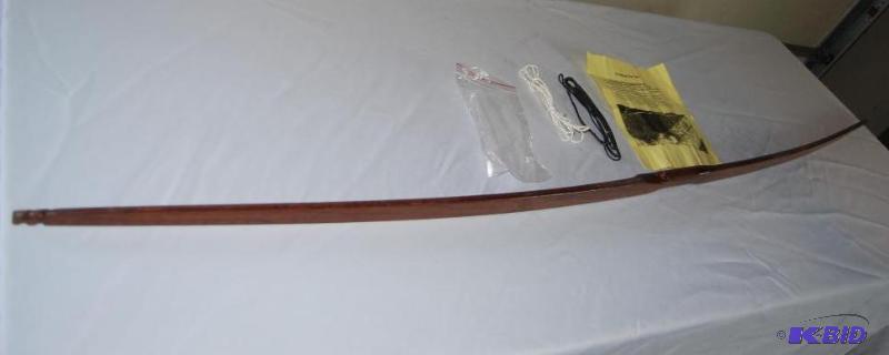 lot 51 image: Rudder Bows Archery Handmade Hickory Longbow,...