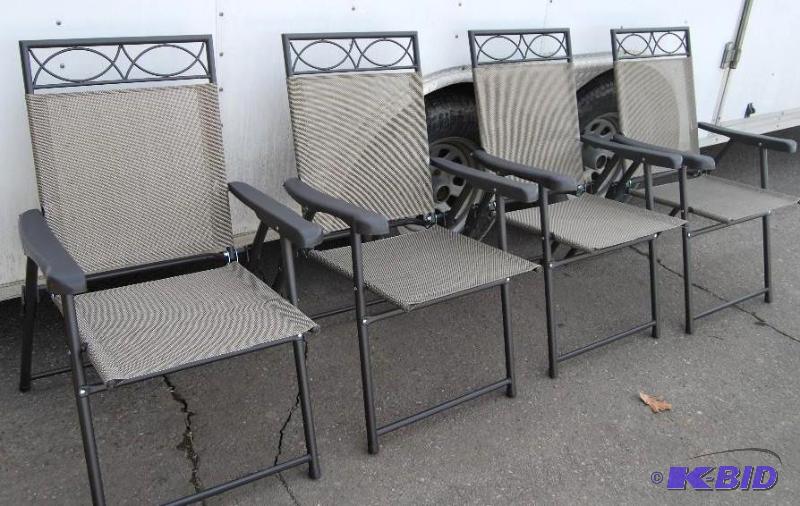 lot 6 image: Lot of 4 folding patio chairs, new....