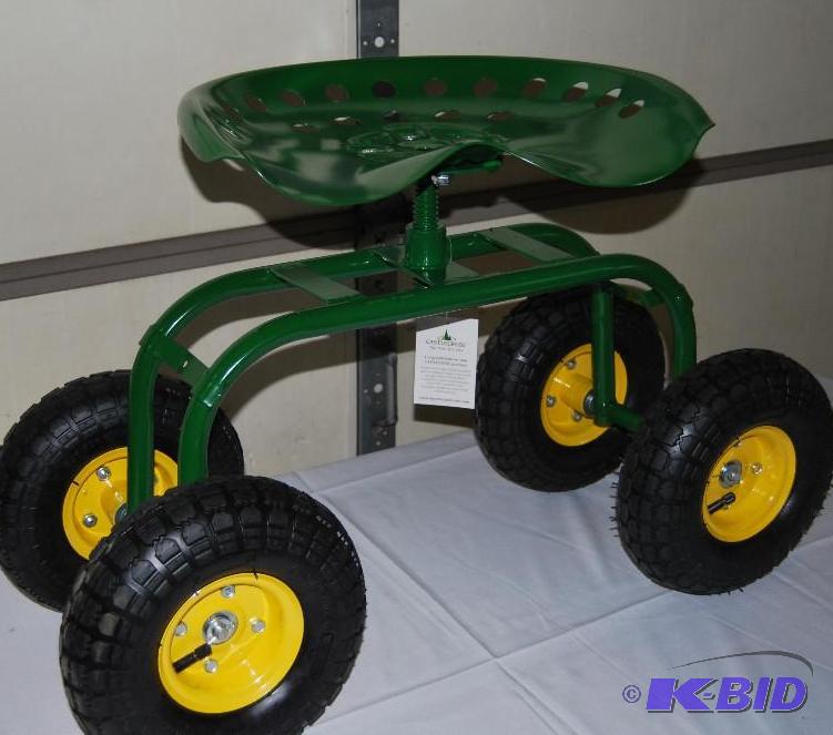 lot 74 image: Garden Seat Caddy, contoured swivel tractor s...