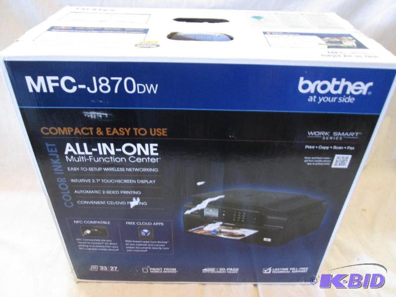 lot 1 image: New Brother MFC-J870 DW all in one color inkj...