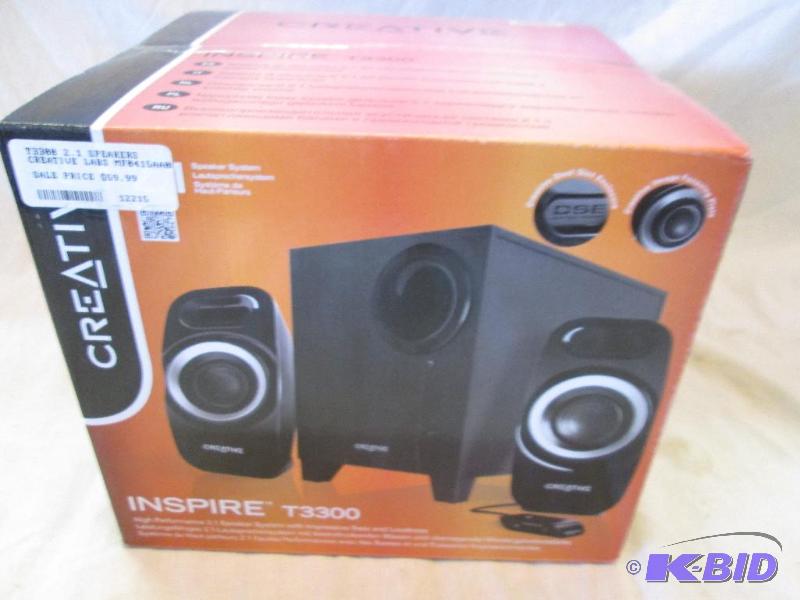 lot 2 image: New Creative Inspire T3300 speakers, compact ...