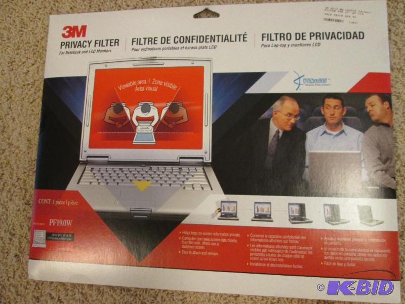 lot 21 image: 3M PF19.0W privacy filter for computer screen...