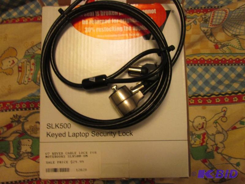 lot 27 image: V7 keyed laptop security cable, model SLK500...