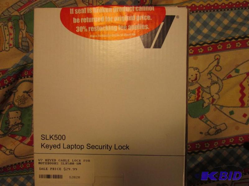 lot 28 image: V7 keyed laptop security cable, model SLK500...