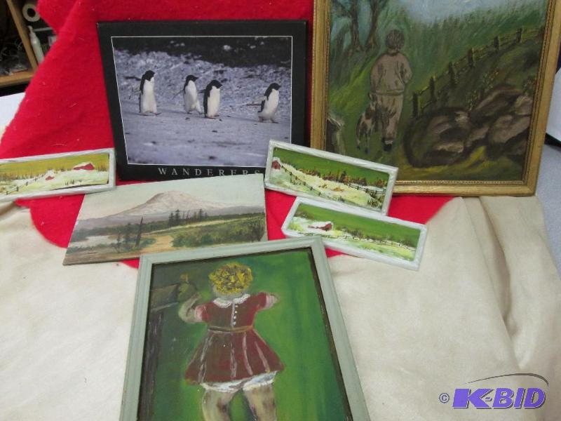 painted pictures, various scenes and sizes. u...