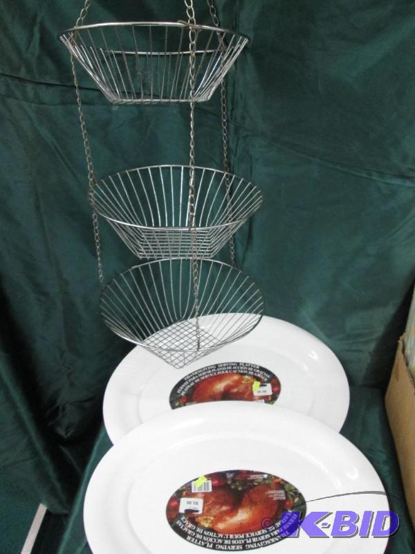 big turkey platters, hanging three tier wire ...