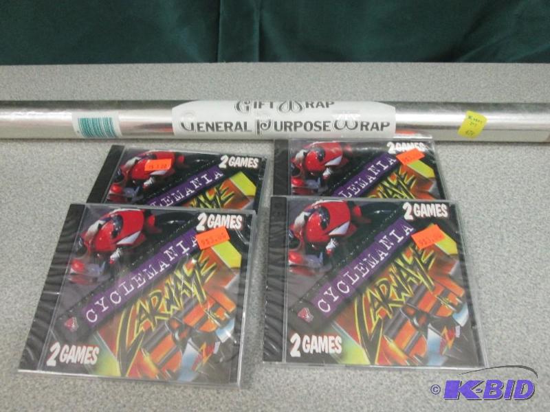 computer games and wrap paper...