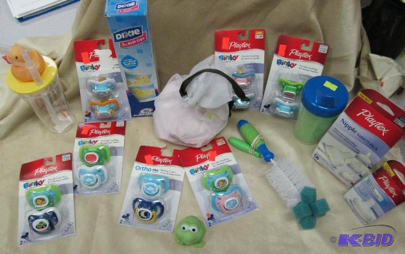 3-Playtex 6m silicone binky Pacifiers, 3- Pl...