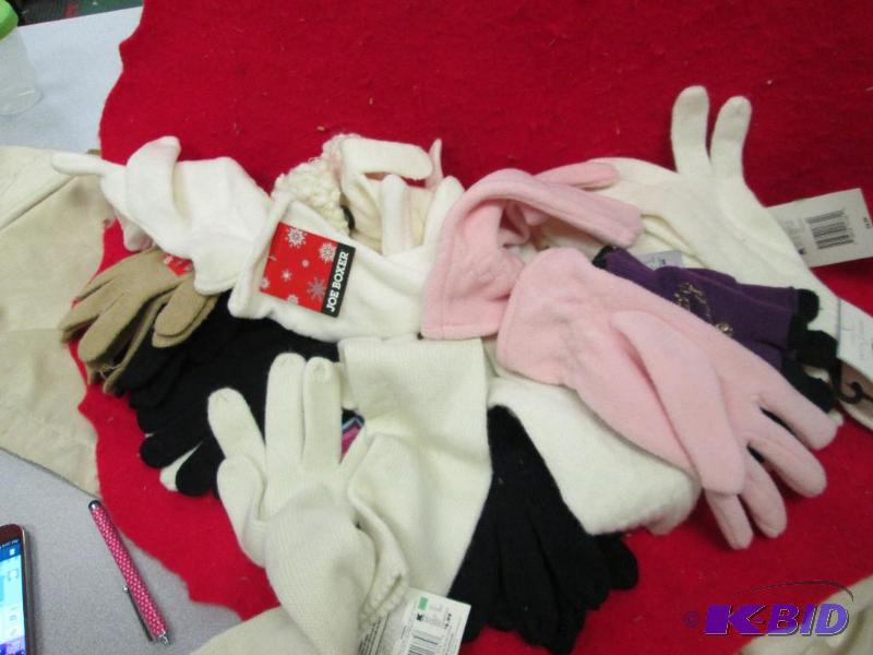 Assortment of winter gloves in different colo...