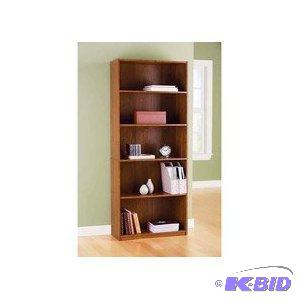 lot 17 image: 5 Shelf Bookcase Alder Wood Finish