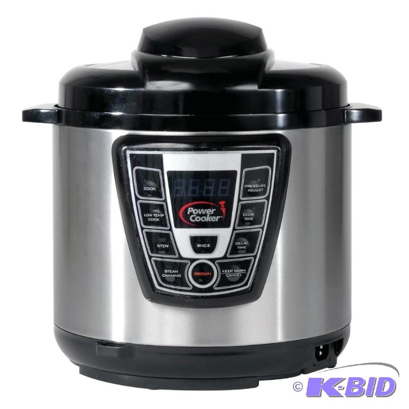 lot 36 image: Power Cooker Pro - Digital Pressure Cooker (6 Quart) with Flavor Infusion Technology