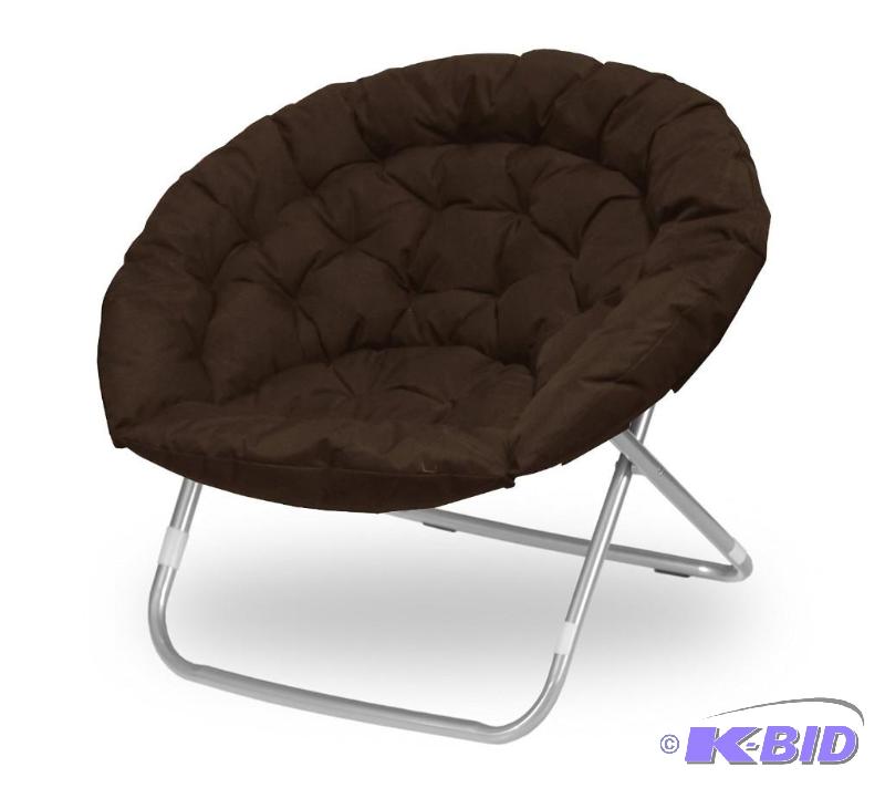 lot 4 image: Urban Shop Oversized Saucer Chair, Brown