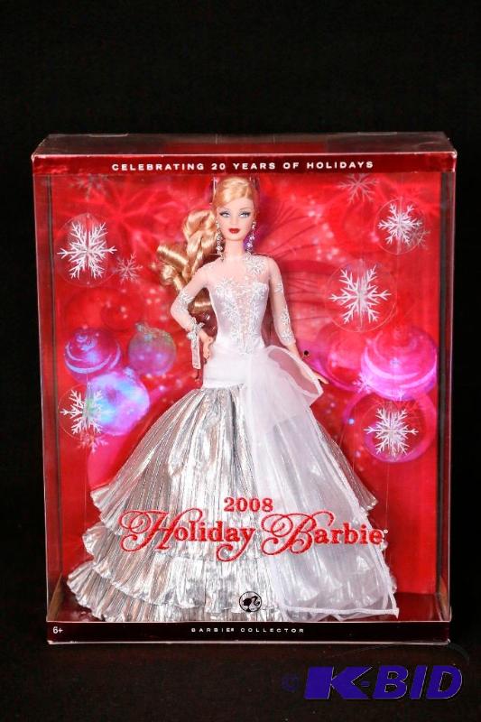 lot 102 image: 2008 Happy Holidays Barbie NIB