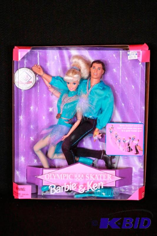 lot 104 image: 1997 Olympic Skater Barbie & Ken NIB
