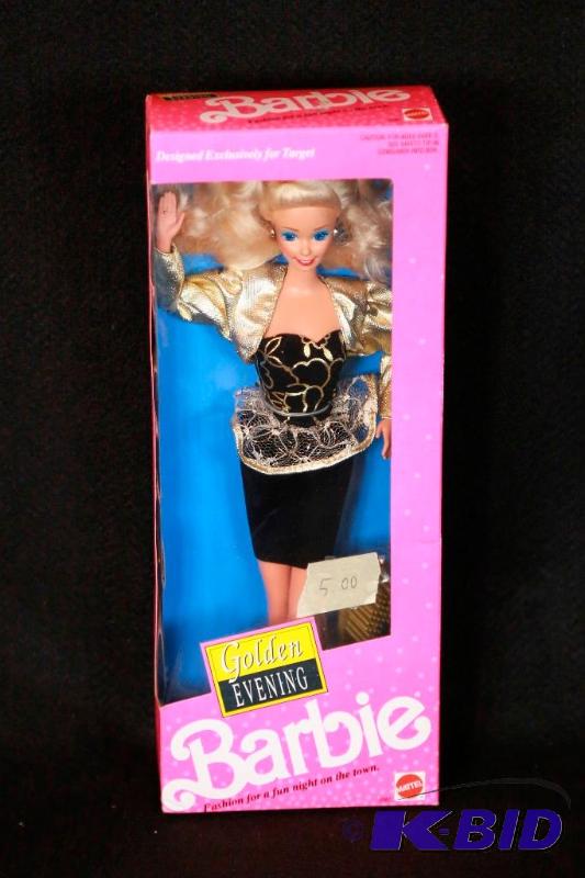 lot 123 image: 1991 Golden Evening Barbie NIB