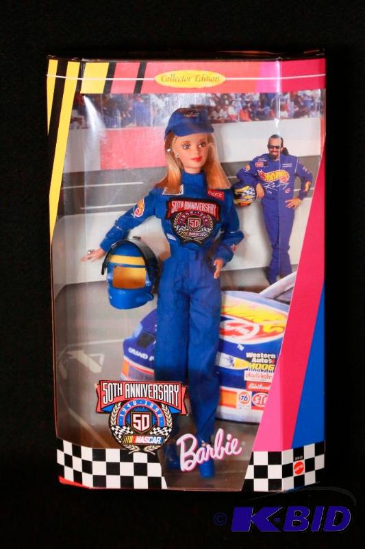lot 55 image: 1998 50th Anniversay NASCAR Barbie NIB