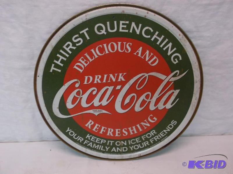 lot 106 image: Coca- Cola sign measuring 11 34" D in g...
