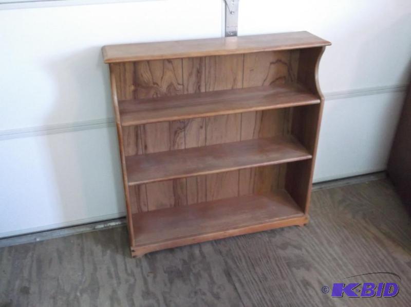 lot 116 image: Solid wood bookshelf measuring 36" L x 9...