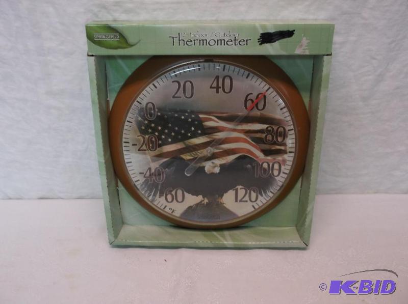 lot 121 image: 12" Springfield indooroutdoor thermomet...