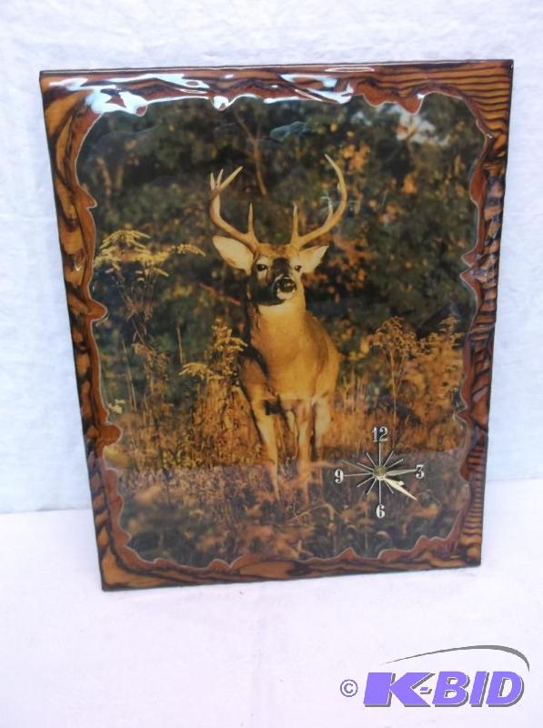 lot 122 image: Beautiful poly board wall clock measuring 15 ...