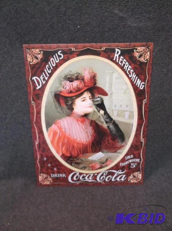 lot 132 image: Collectable Coca-Cola sign measuring 12 12&q...