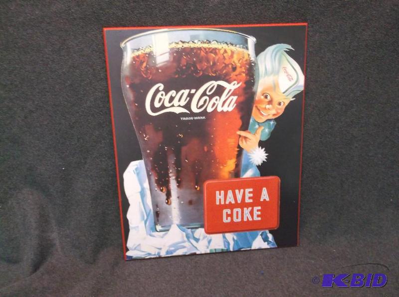 lot 138 image: Collectable Coca-Cola board sign measuring 15...