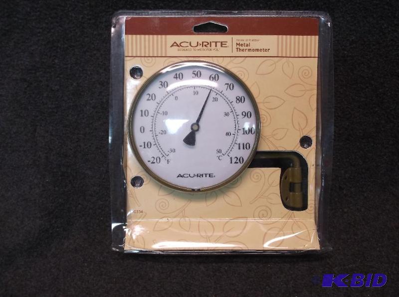 lot 145 image: AcuRite metal indoor outdoor thermometer new ...