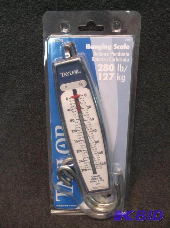 lot 148 image: Taylor hanging scale 280 lb capacity new in p...
