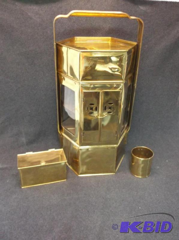 lot 153 image: Large solid brass church tabernacle measuring...