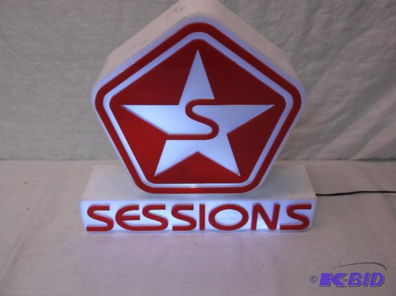 lot 158 image: Collectable Sessions clock advertisement ligh...