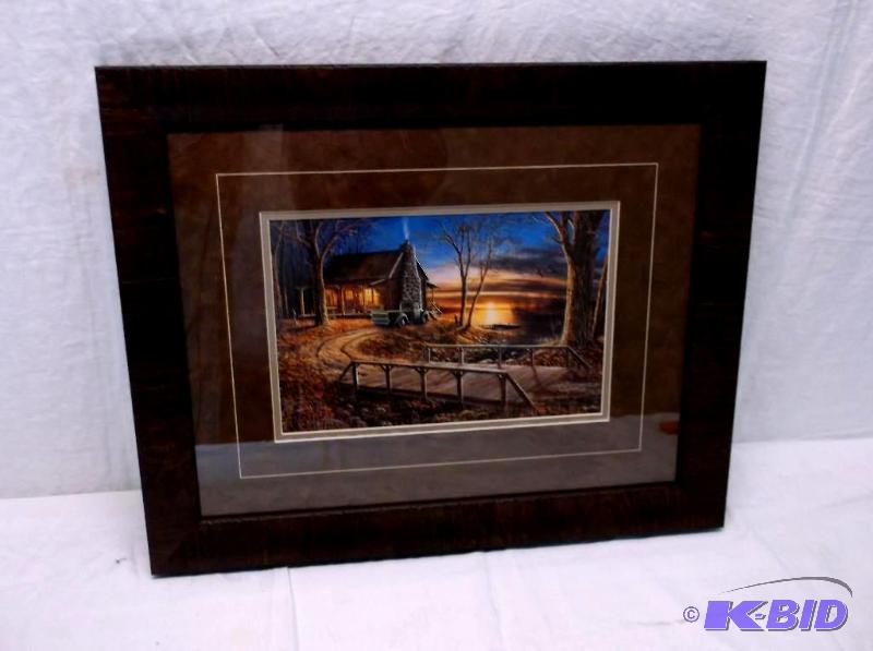 lot 16 image: Beautiful double matted framed Jim Hansel pri...