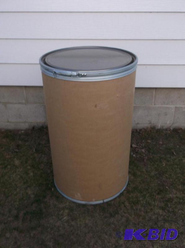 lot 184 image: 55 gal. cardboard food grade barrel with lock...