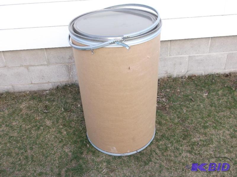 lot 187 image: 55 gal. cardboard food grade barrel with lock...