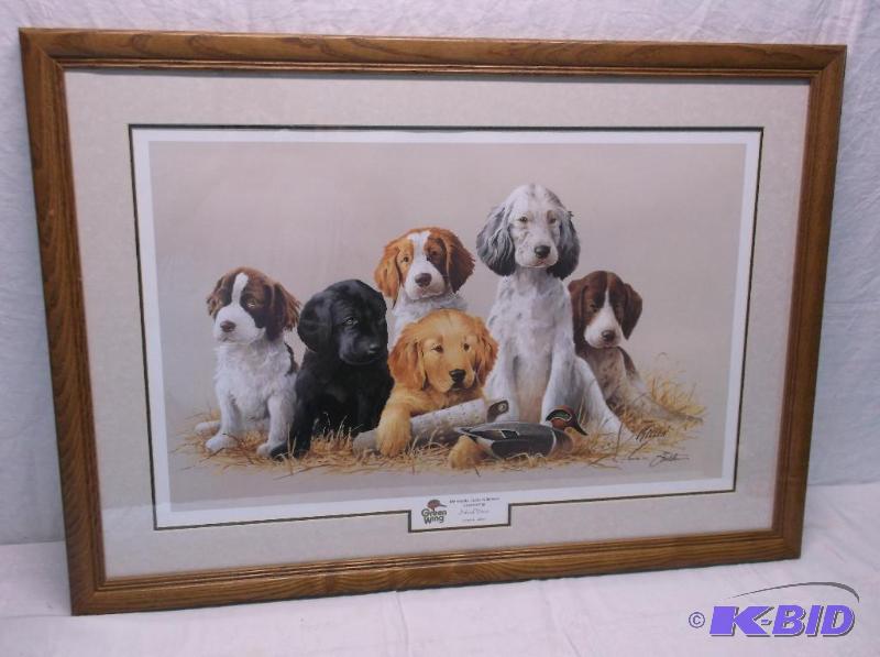 lot 2 image: Beautiful double matted solid oak framed Minn...