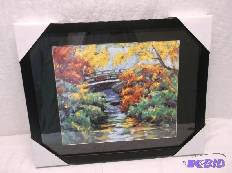 lot 22 image: Beautiful framed scenery print measuring 19 5...