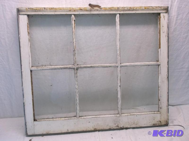 lot 43 image: Vintage 6 pane window measuring 34" L x ...
