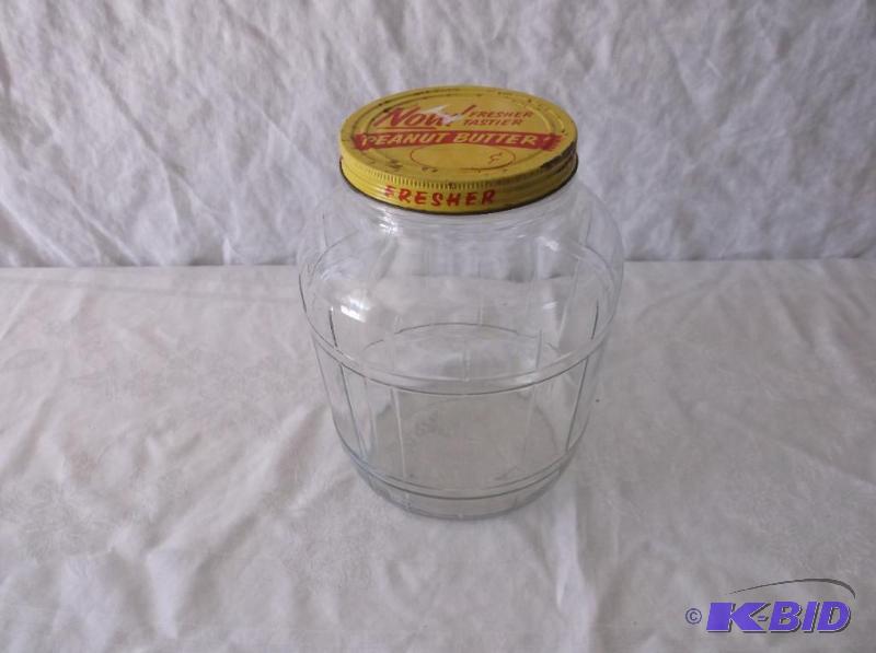 lot 49 image: Large vintage peanut butter jar measuring 6&q...