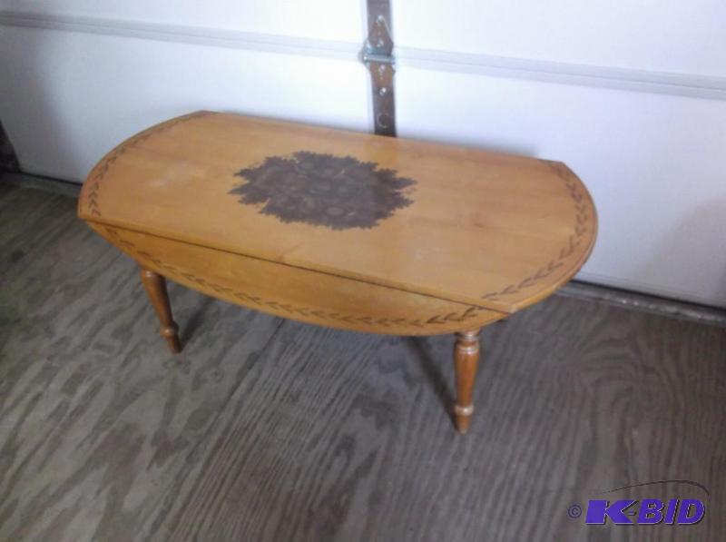 lot 57 image: Beautiful maple drop leaf table measuring 42 ...