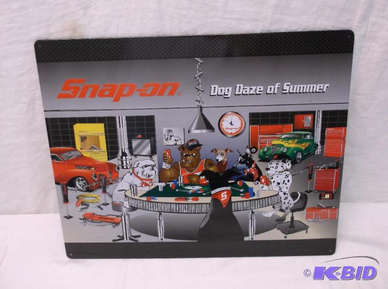lot 6 image: Collectable Snap-On sign measuring 15" L...