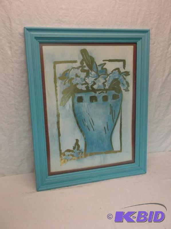 lot 82 image: Very cute painting in painted solid oak frame...