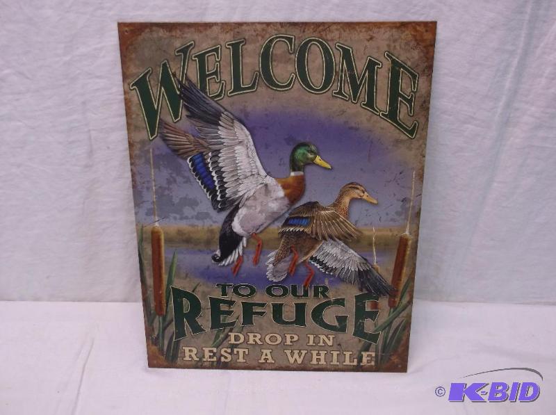 lot 9 image: Collectable Welcome To Our Refuge sign measur...